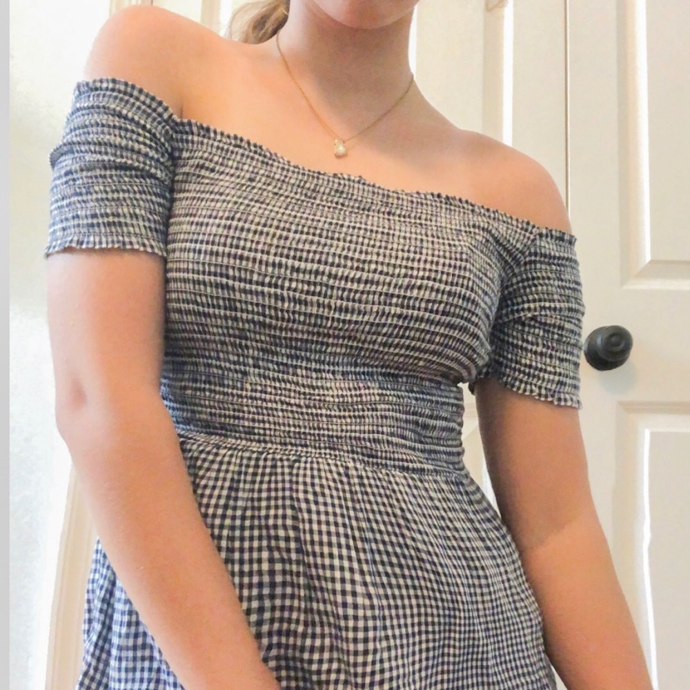 Old Navy gingham off the shoulder top